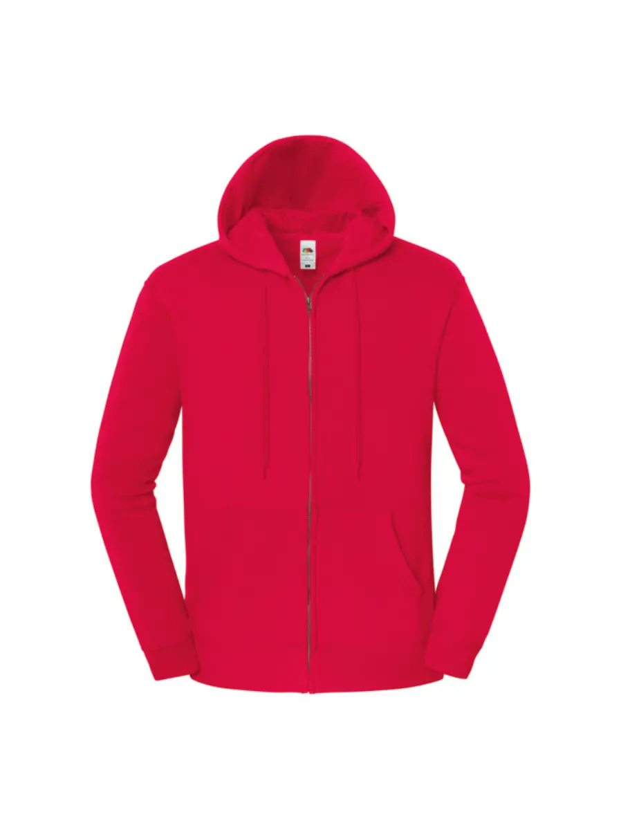 ICONIC PREMIUM HOODED ZIP JACKET - red