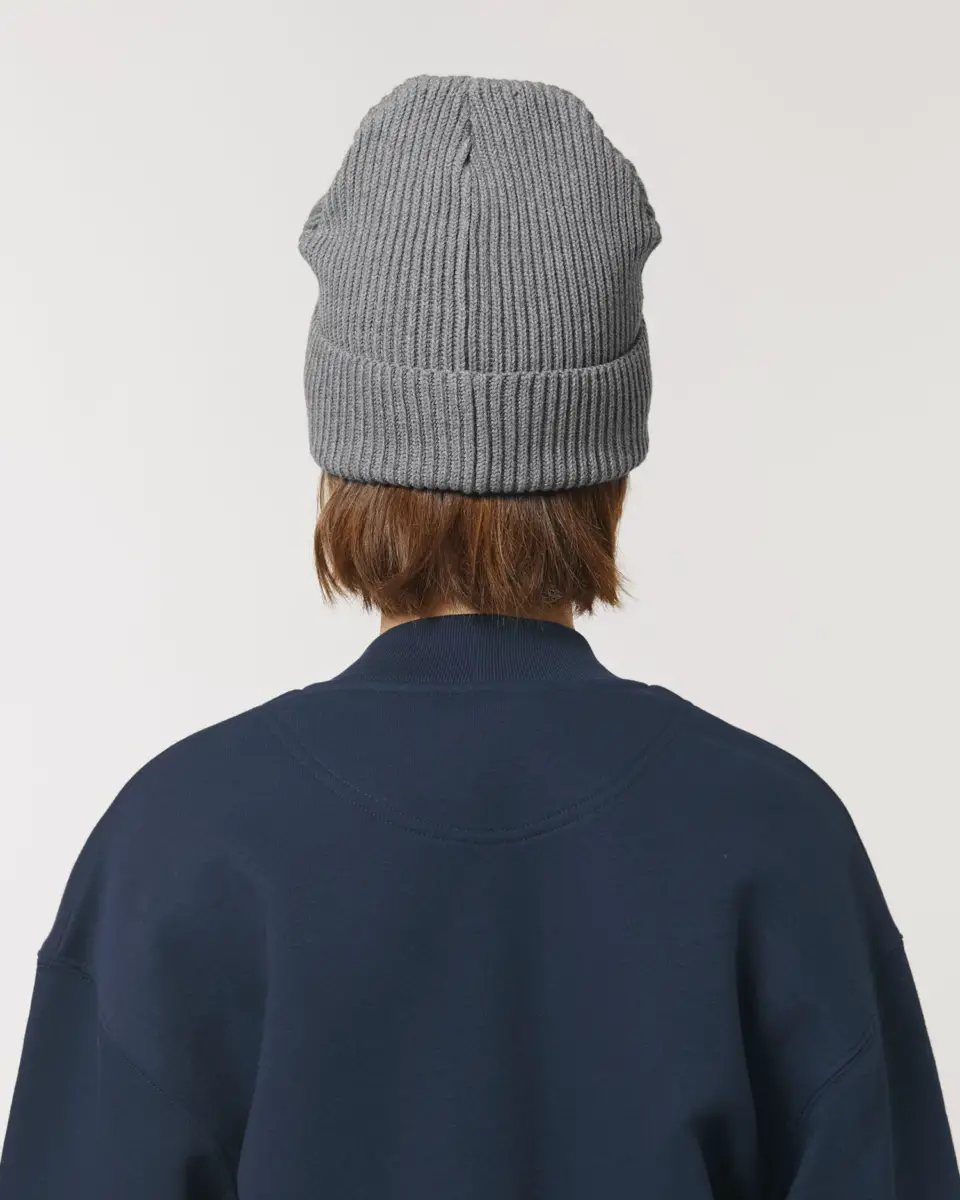 Fisherman Beanie - mid heather grey