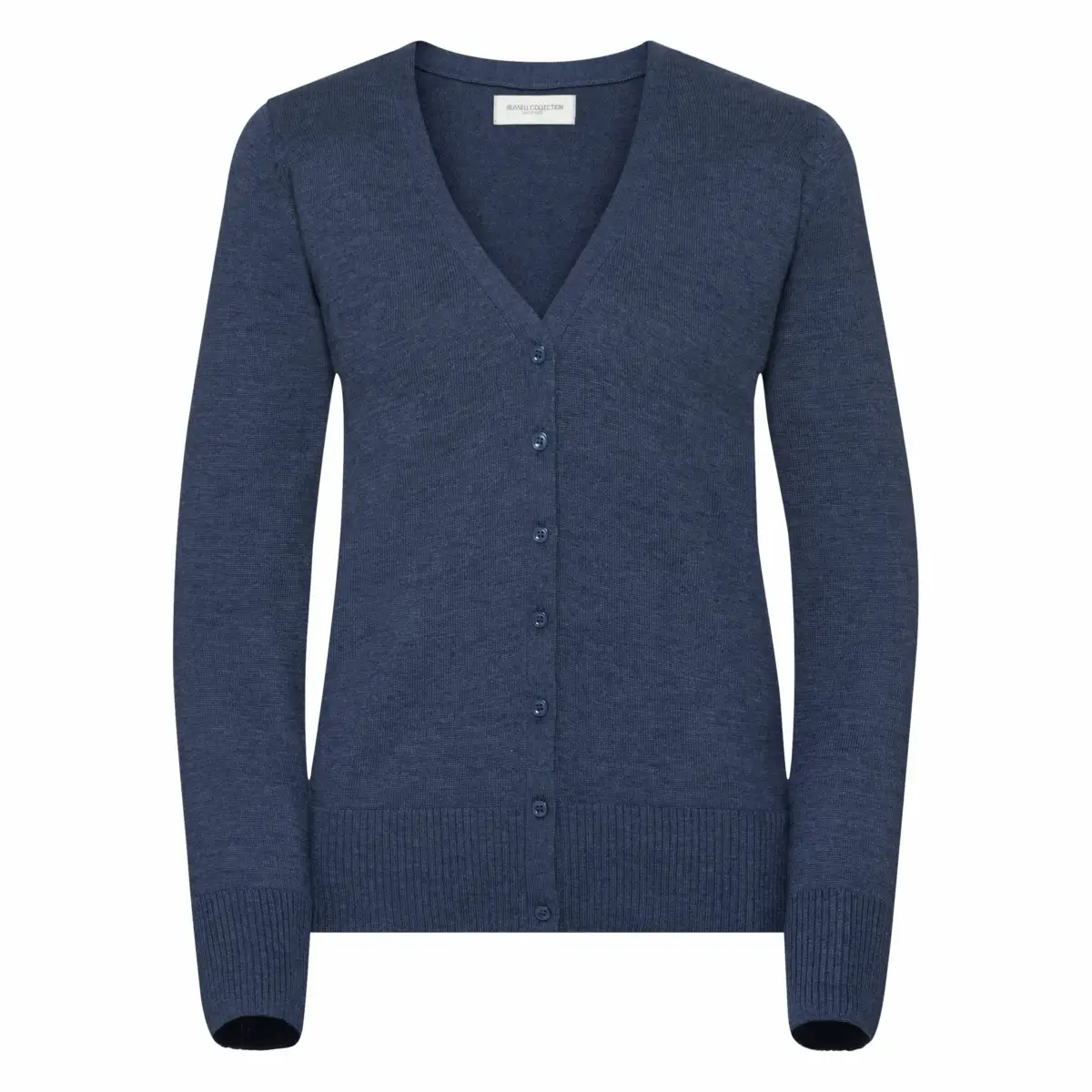 715F LADY FIT V-NECK KNITTED CARDIGAN OUTLET - denim marl