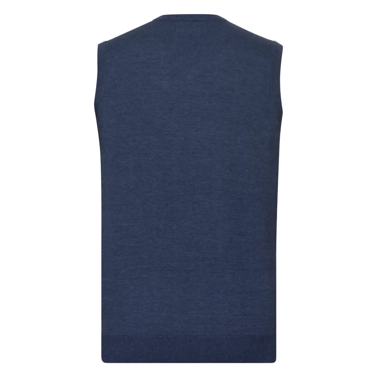 716M V-NECK SLEEVLESS KNITTED PULLOVER OUTLET - denim marl