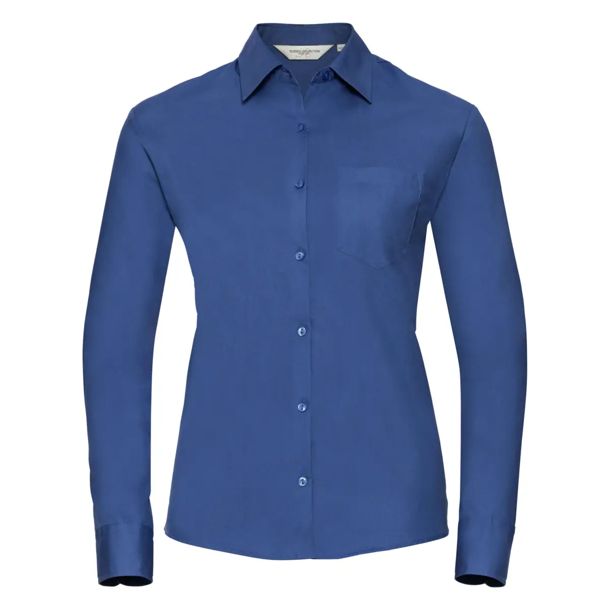 936F LADY FIT LONG SLEEVE POPLIN OUTLET - aztec blue