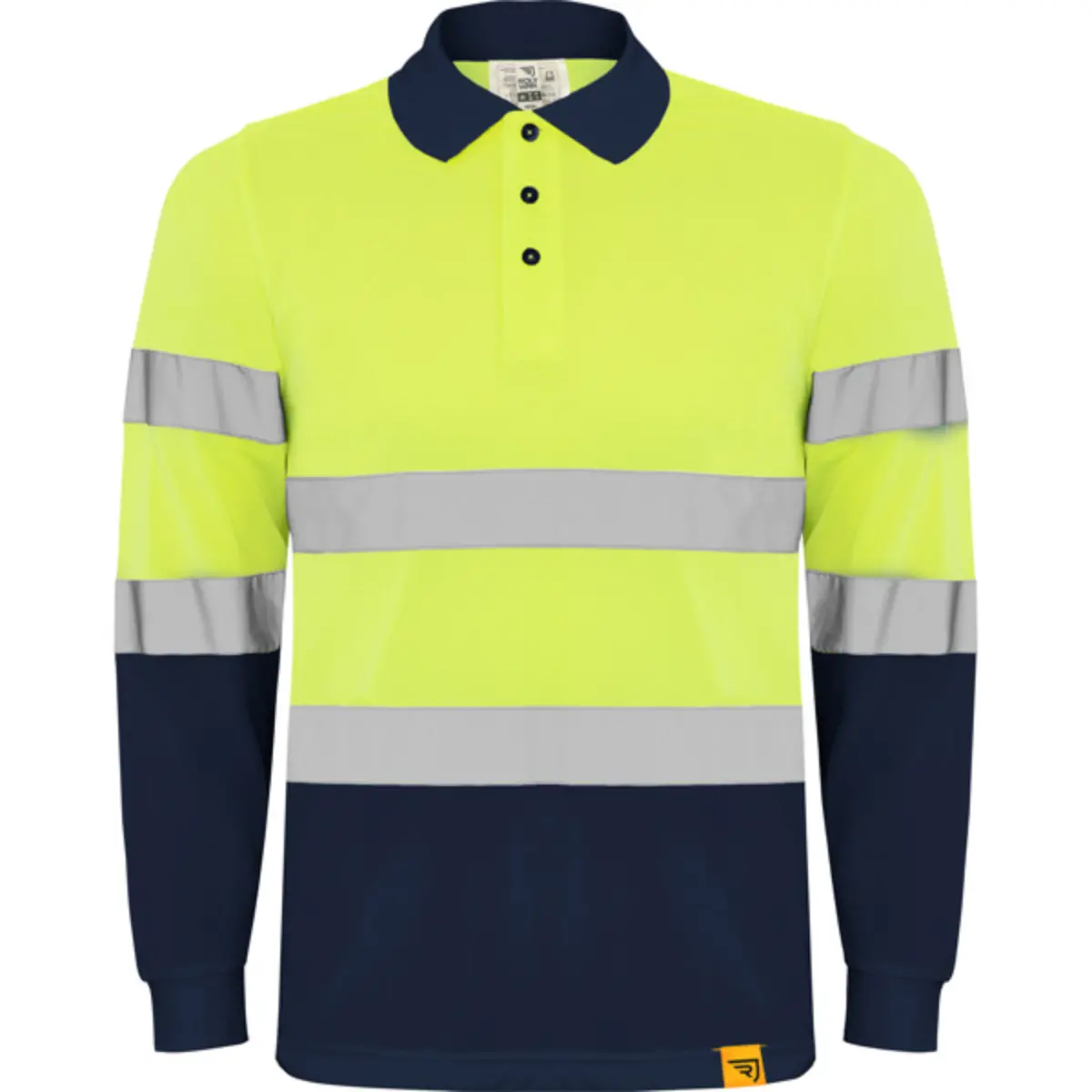 POLARIS L/S - azul marino/amarillo flúor